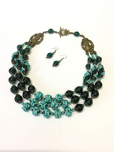 Necklace and earrings Venetian glass NSV2 - Вже Вже