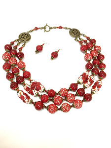 Necklace and earrings Venetian glass NSV4 - Вже Вже